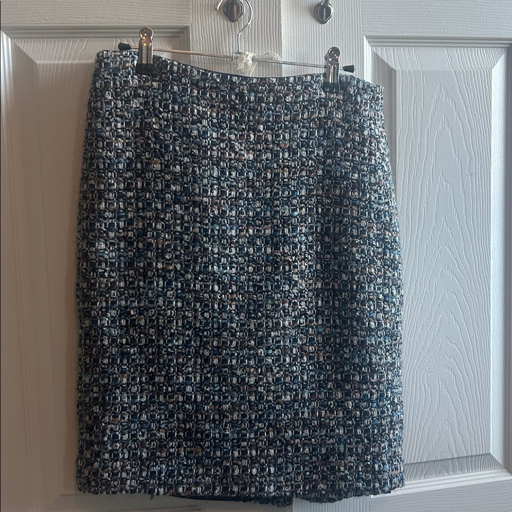 Blue Tweed Women's Skirt - Picture 2 of 13